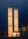The World Trade Center twin towers prior to the September 11, 2001 terrorist attacks in New York City.