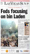 Click on the USA newspaper front page headlines and covers pictures for a larger newspaper cover image from the week of 9-11-2001.