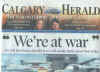Click on the Calgary Herald newspaper headlines for a larger image.