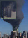 Click on the WTC face in the smoke image for a larger image. Images are Mark D. Phillips and Stellar Images.