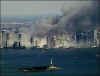 Pictures, photos, or images are © AP or Reuters. Click on the pictures for a larger image. On September 11, 2001 terrorists attack the World Trade Center towers in New York City.