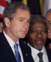 Click on the photos and pictures of President George W. Bush and Kofi Annan at the United Nations for a larger image.