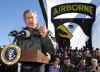 Click on the November 21st photo President Bush speaking to U.S. paratroopers for a larger image.
